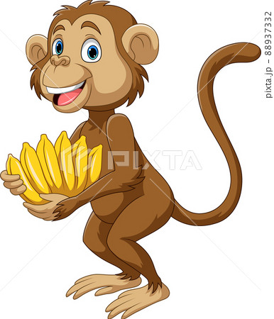 さる サル 猿 バナナのイラスト素材
