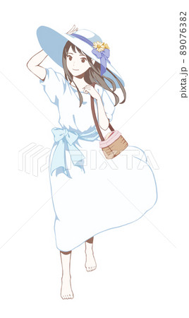 ワンピース 女の子 ファッションのイラスト素材