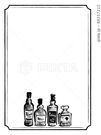 お酒 モノクロ 飲み物のイラスト素材