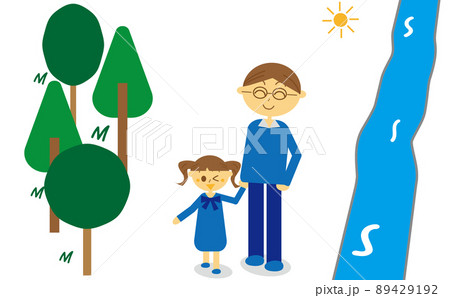 公園を散歩のイラスト素材 公園を散歩のイラスト素材