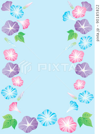 朝顔 花 パターン 和柄のイラスト素材