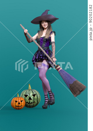 ハロウィンの魔女のイラスト素材集 ピクスタ