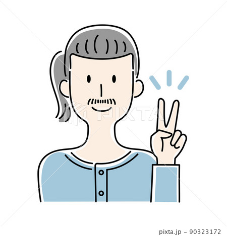 ブイサインのイラスト素材
