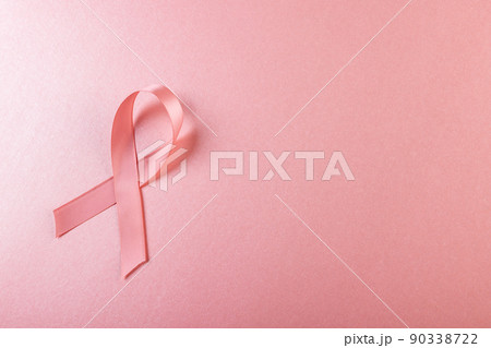 Directly above shot of breast cancer awareness pink ribbons