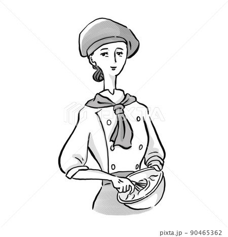 パティシエ 生クリーム 女性 人物のイラスト素材