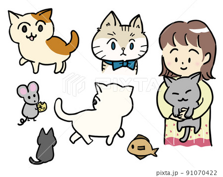 猫 後ろ姿のイラスト素材