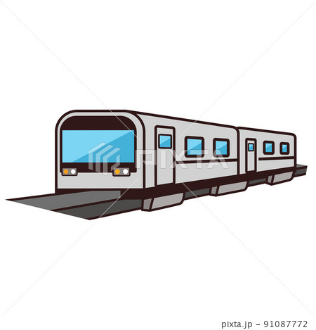 ベクター 線路 電車 かわいいのイラスト素材