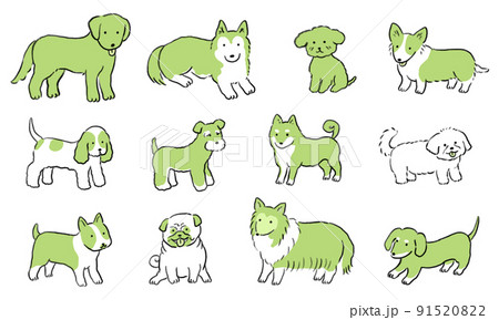 動物 犬 イラスト 手書きイラストのイラスト素材
