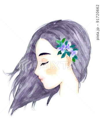 女性 花嫁 横顔 人物のイラスト素材