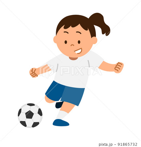 女子サッカーのイラスト素材集 ピクスタ