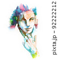 アーティスティックな男性の顔 水彩画のイラスト素材 [92222214] - PIXTA