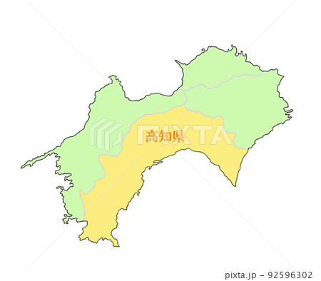 高知 地図 高知県 日本列島のイラスト素材