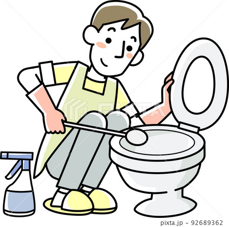 トイレ掃除のイラスト素材 トイレ掃除のイラスト素材