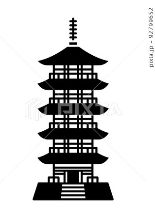 五重塔 仏塔 寺 塔のイラスト素材