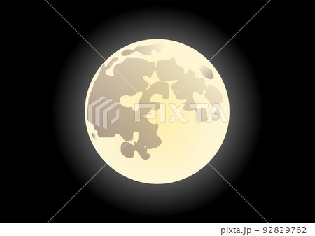 クレーター 満月のイラスト素材