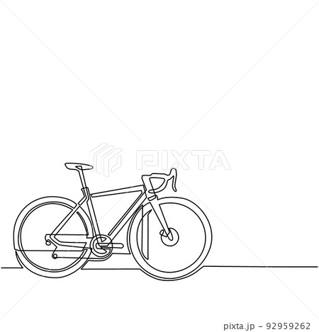 自転車 シンプル 単純 簡単のイラスト素材