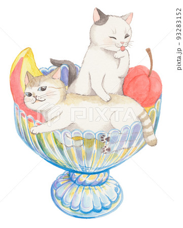 猫 動物 パフェ ネコのイラスト素材 - PIXTA