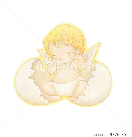 赤ちゃん 天使 イラスト エンジェルのイラスト素材