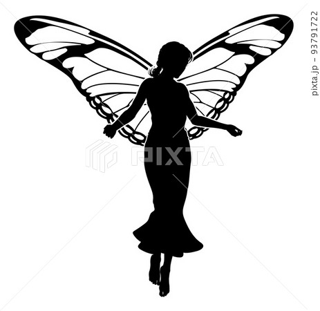 妖精 人影 影 シルエットのイラスト素材