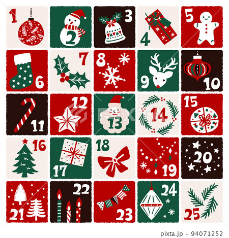 アドベントカレンダーのイラスト素材