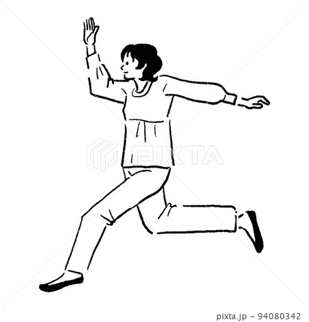 横向き 全身 走るのイラスト素材