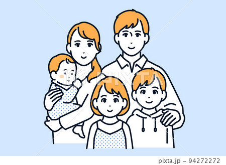 5人家族のイラスト素材