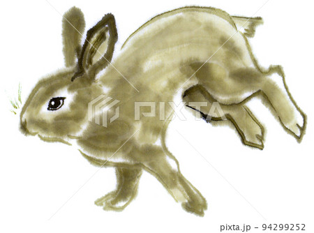 うさぎ ウサギ 兎 走るのイラスト素材