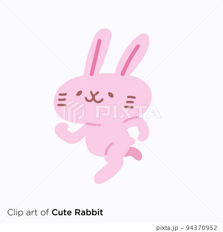 走る うさぎ ランニング かわいい イラストのイラスト素材
