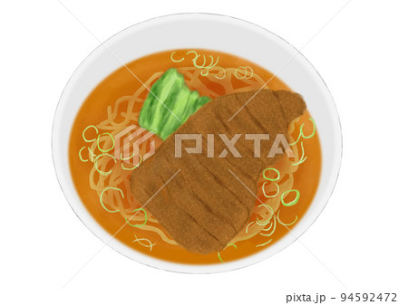 料理 食べ物 ラーメン 手書きのイラスト素材