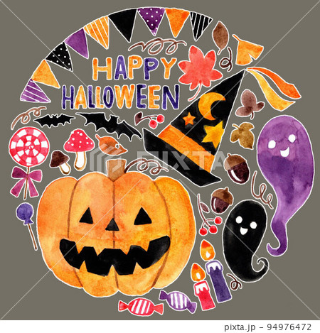ハロウィン ハロウィーン 文字 手書きのイラスト素材