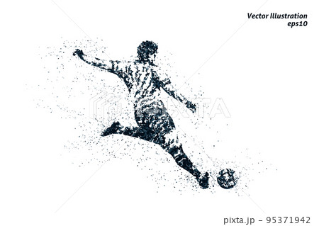 スポーツ サッカー イラスト 白黒の写真素材
