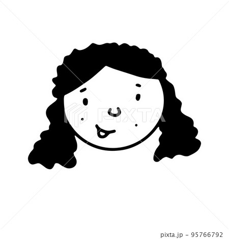 えくぼ 女の子のイラスト素材