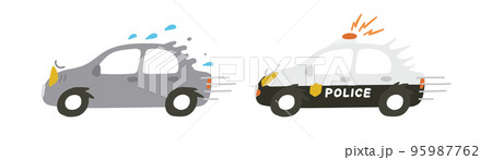 パトカーのイラスト素材集 ピクスタ