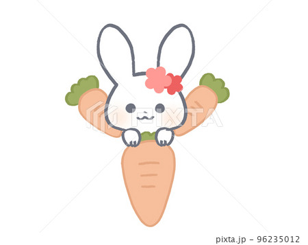 うさぎ キャラクター かわいい ニンジンのイラスト素材 - PIXTA
