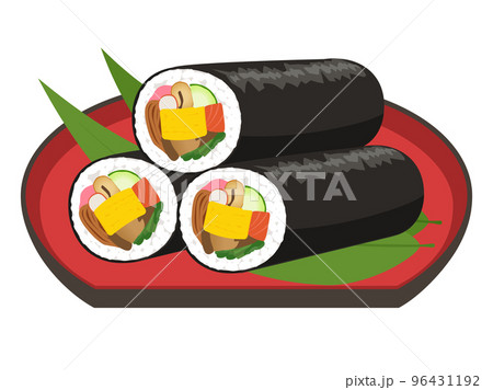 Ehomaki Sushi Roll Set Stock Vector (Royalty Free) 1276569379