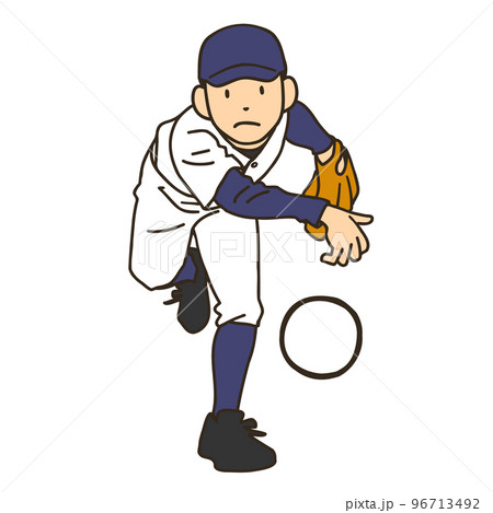 pitcher throwing a baseball - Stock Illustration [96713493] - PIXTA