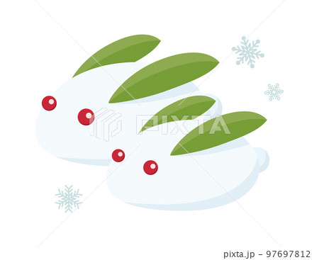 雪うさぎ 冬 雪 うさぎのイラスト素材 - PIXTA