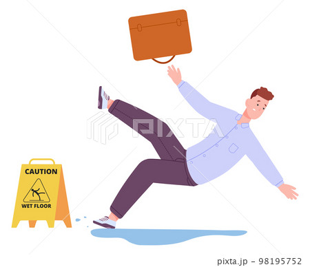 Falling people. Fall down stairs, slipping wet - Stock Illustration  [67192161] - PIXTA