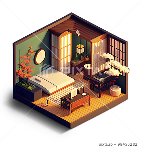 和室 インテリア 畳 部屋のイラスト素材 - PIXTA