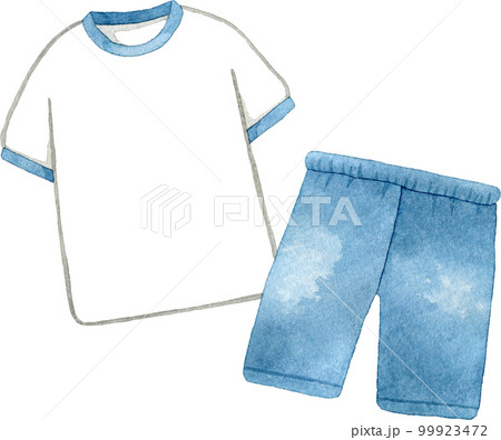 Short-sleeved baseball shirt / T-shirt template - Stock Illustration  [70016355] - PIXTA