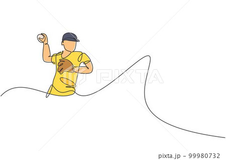 Baseball player action cartoon sport graphic - Stock Illustration  [61866360] - PIXTA