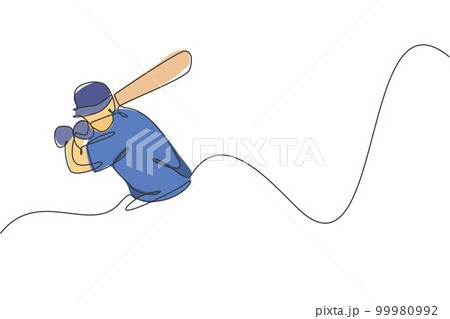 Baseball player action cartoon sport graphic - Stock Illustration  [61866360] - PIXTA
