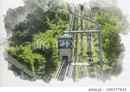 風景画　京都 　天橋立　水彩画 SHO 林哲豐日本風景水彩畫- 。天橋立平交道。｜京都宮津市｜ 33.3cm