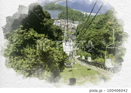 京都 水彩画 水彩 天橋立のイラスト素材 - PIXTA