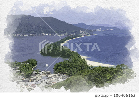天橋立 日本三景 風景 水彩の写真素材 - PIXTA
