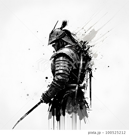 水墨画 武者 武将 侍のイラスト素材 - PIXTA