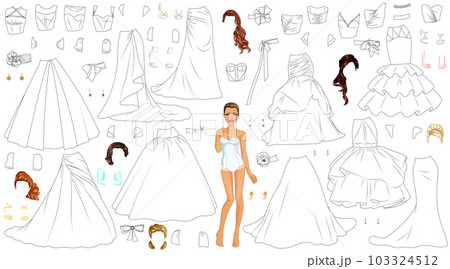 Color woman dresses isolated icons, female - Stock Illustration  [86844236] - PIXTA