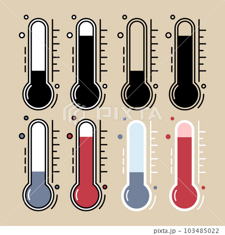 Temperature gauge. Car thermometer. Cold, normal, hot Stock Vector