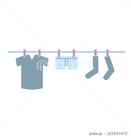 Things are hanging on a rope. Clothes dry in the air. Generative