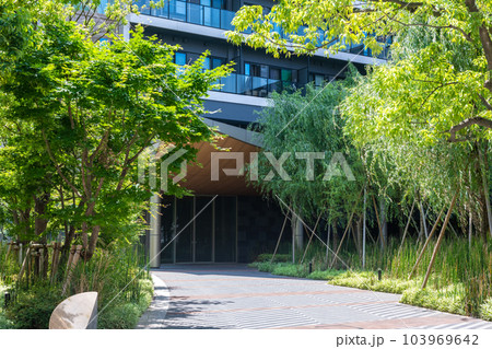 美しいマンションの玄関プローチ